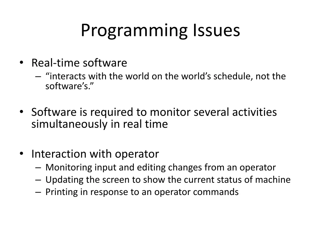 programming issues