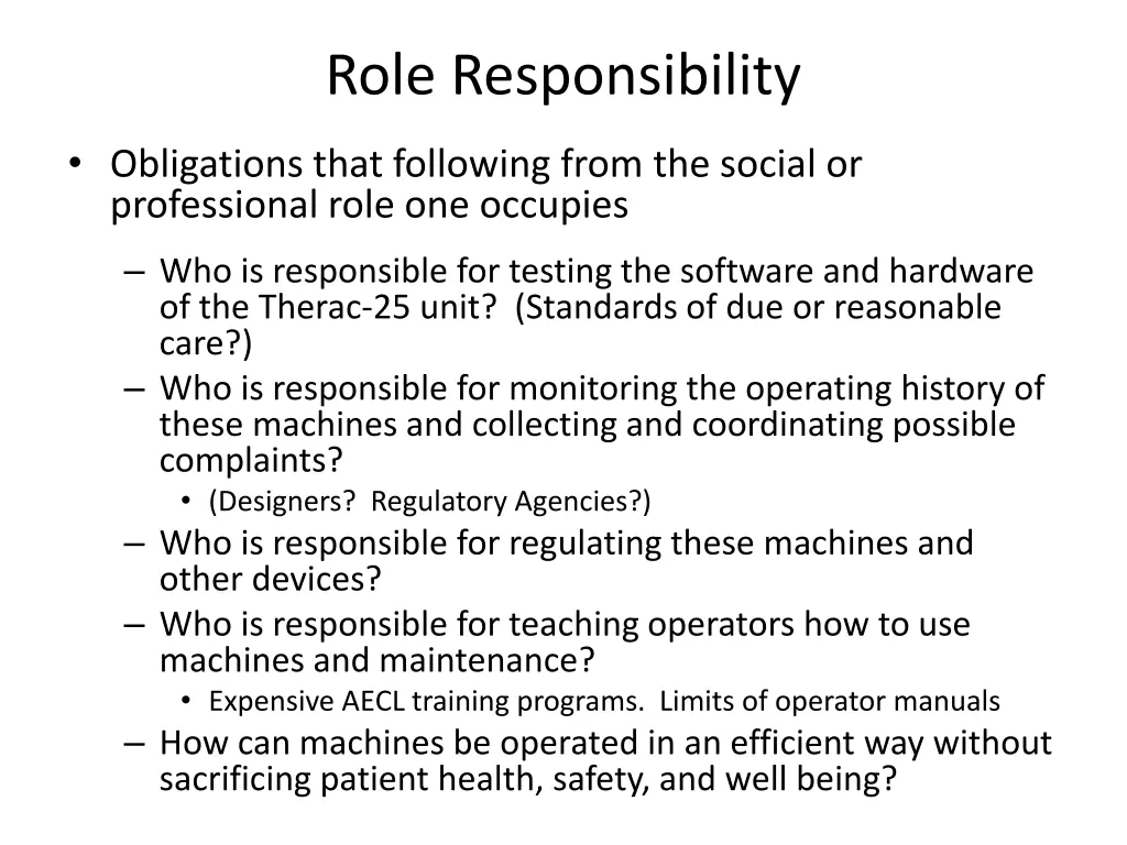 role responsibility