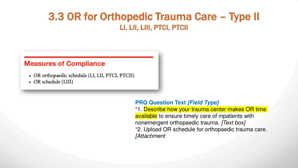 3 3 or for orthopedic trauma care