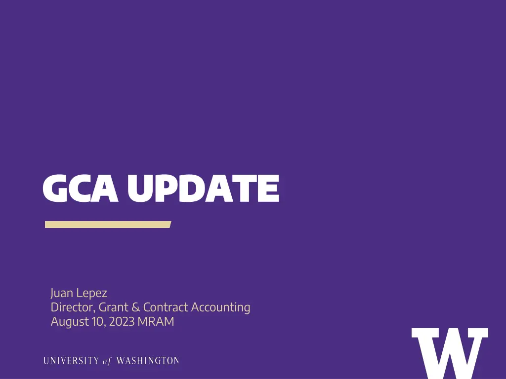 gca update gca update