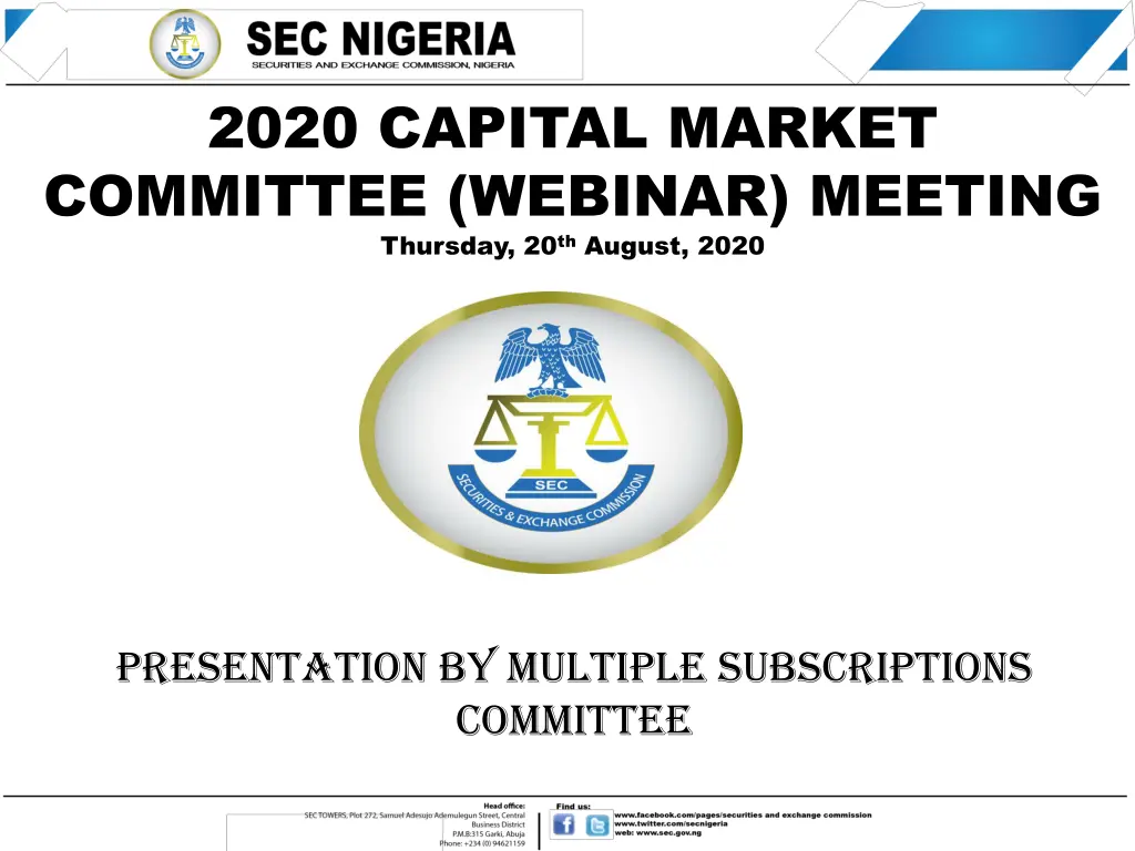 2020 capital market committee webinar meeting