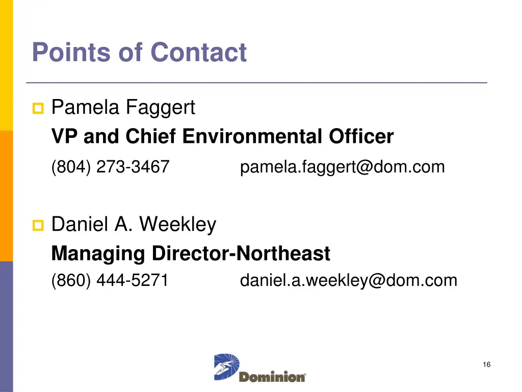 points of contact