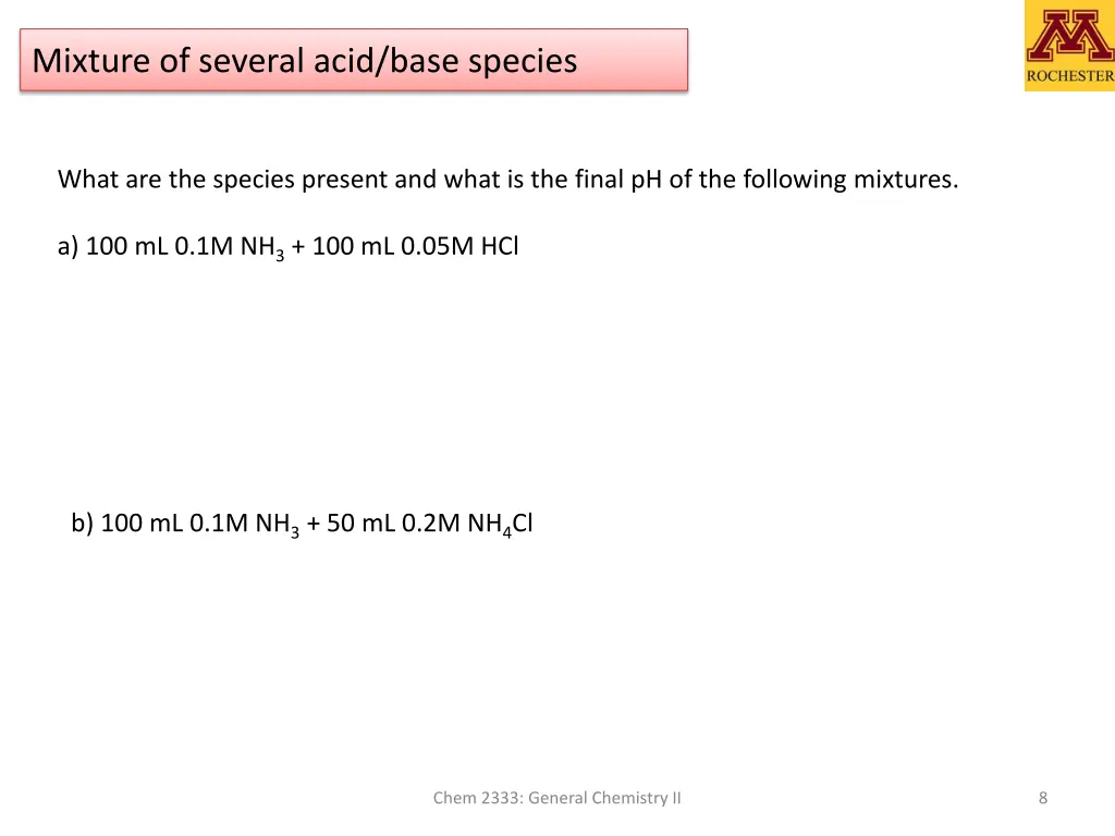 mixture of several acid base species 1