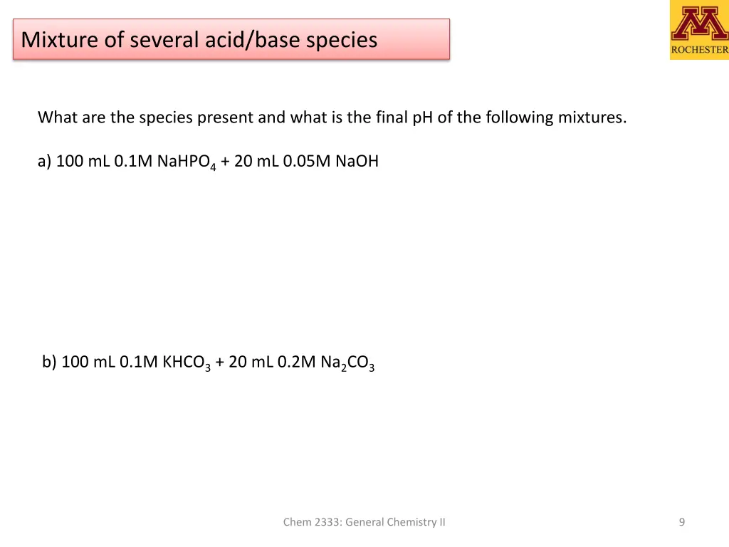 mixture of several acid base species 2