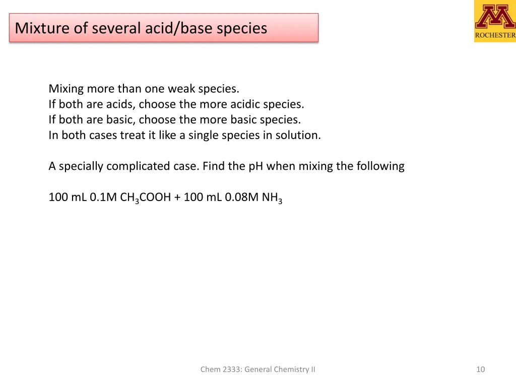 mixture of several acid base species 3