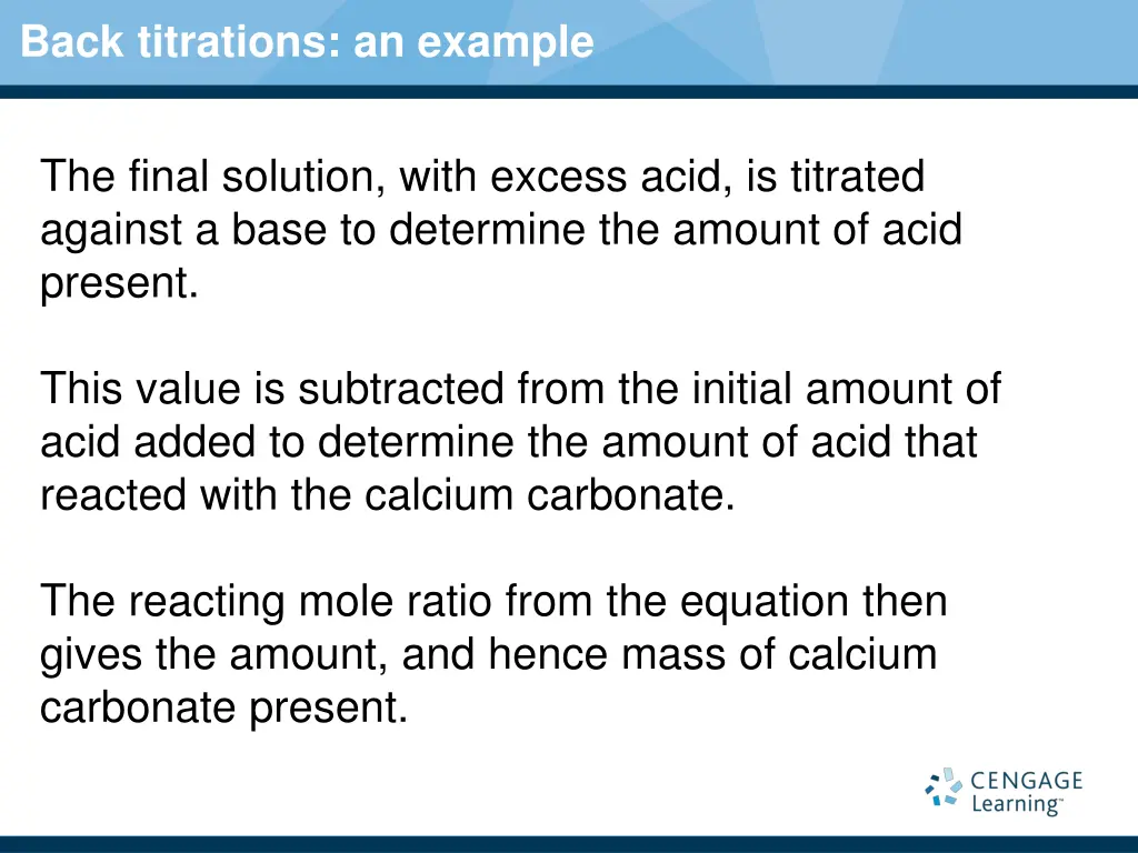 back titrations an example 1