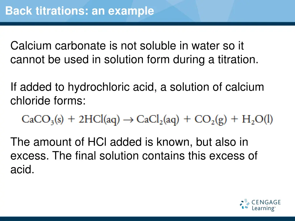 back titrations an example
