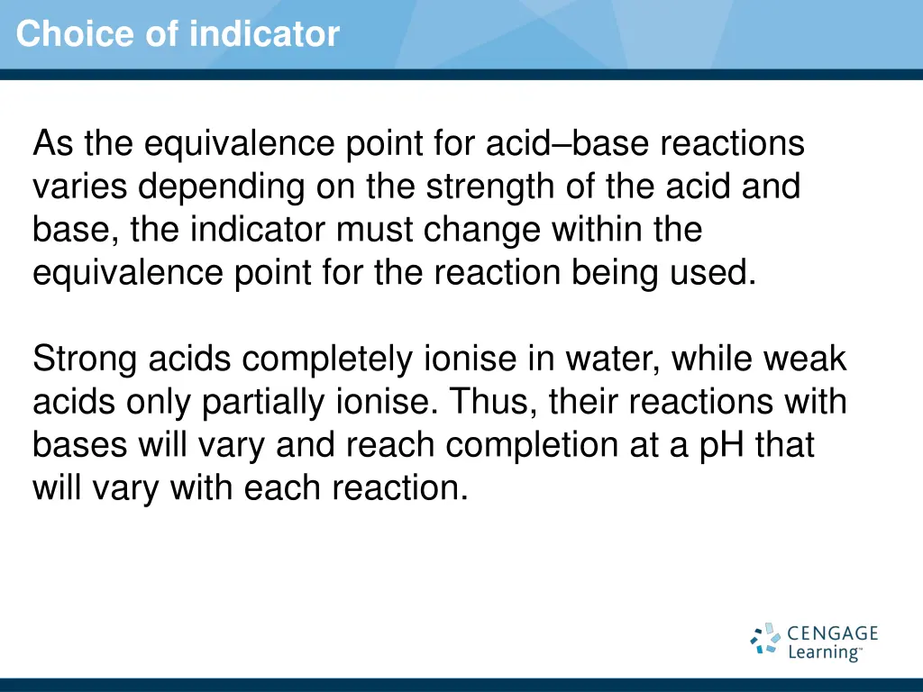 choice of indicator