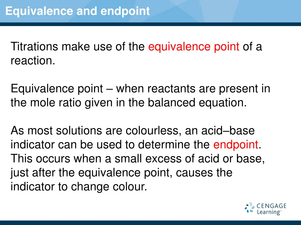 equivalence and endpoint