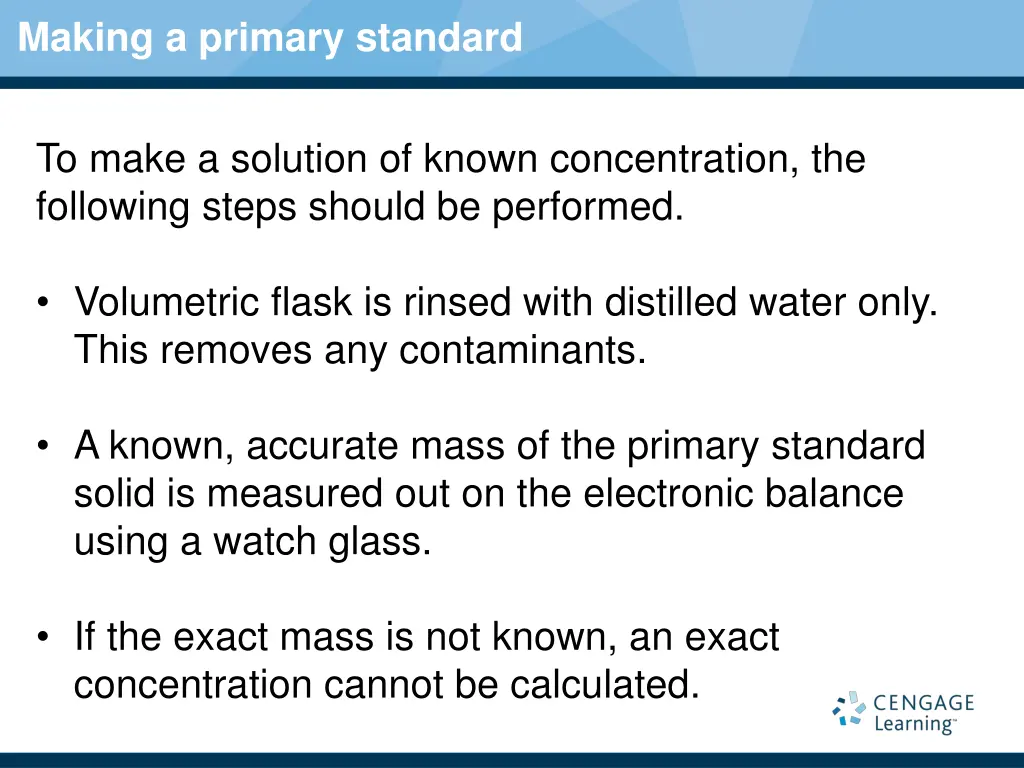 making a primary standard