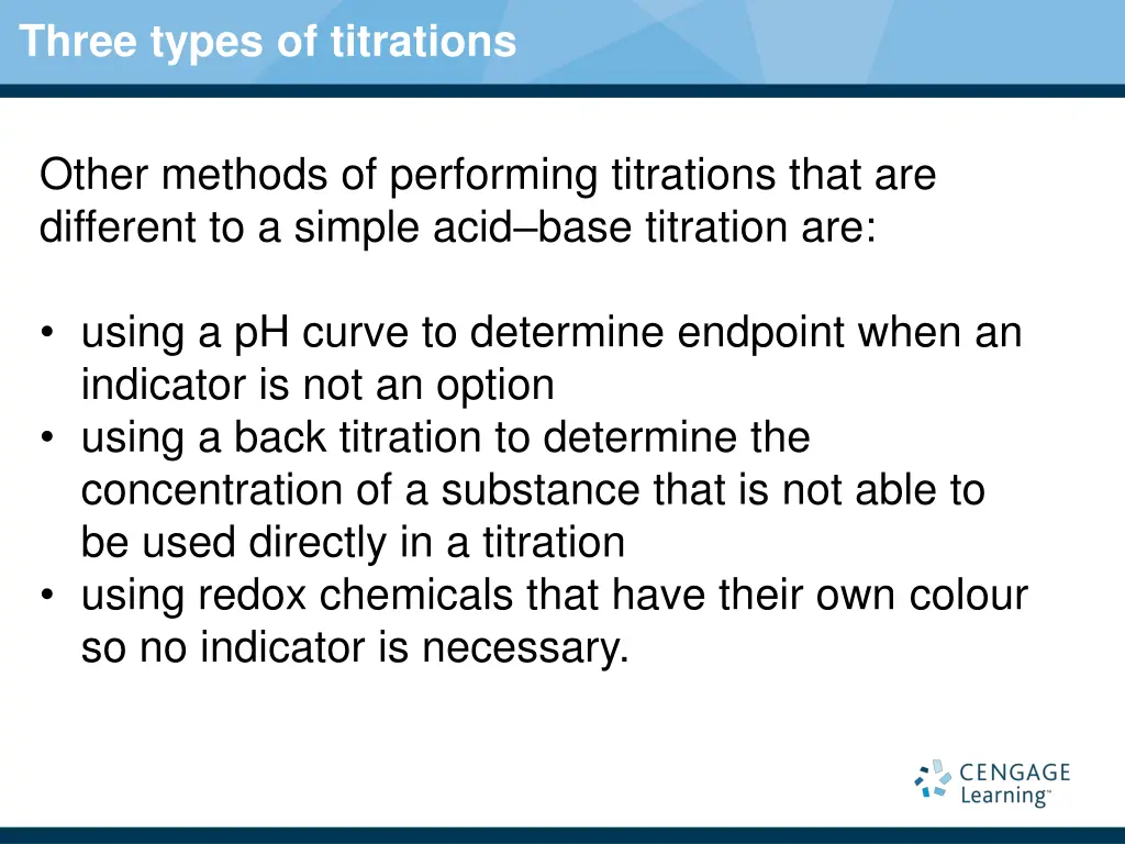 three types of titrations