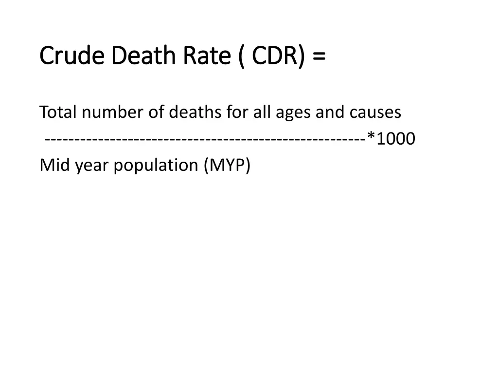 crude death rate cdr crude death rate cdr