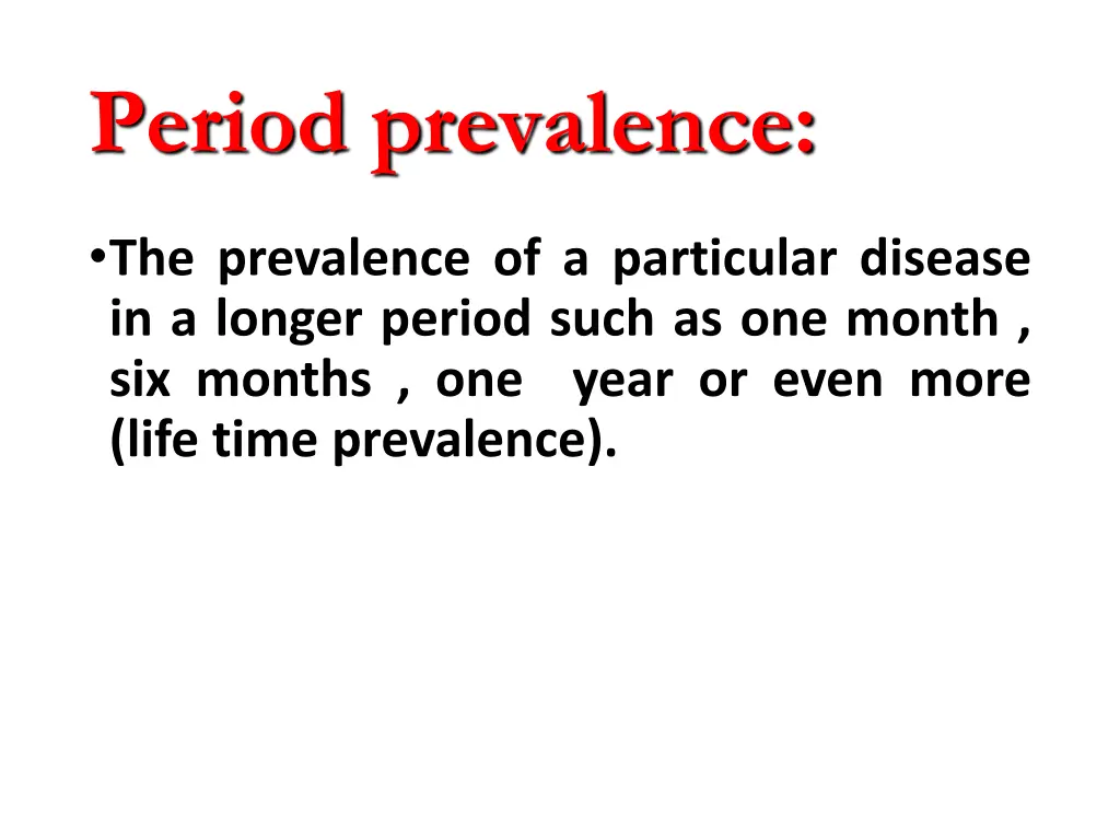 period prevalence