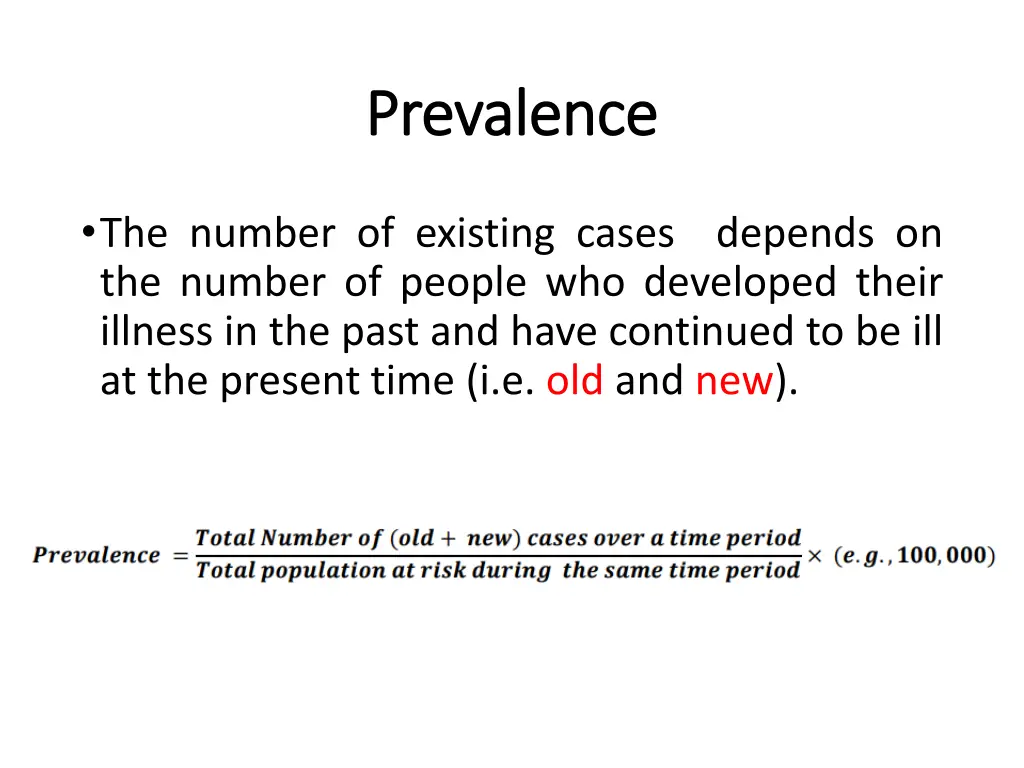 prevalence prevalence