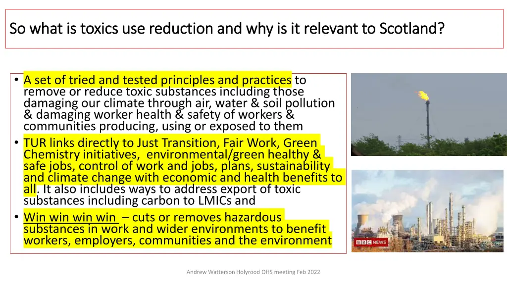 so what is toxics use reduction