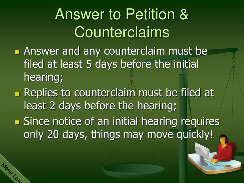 answer to petition counterclaims answer