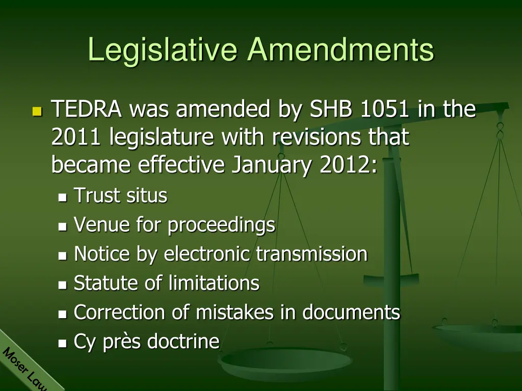 legislative amendments