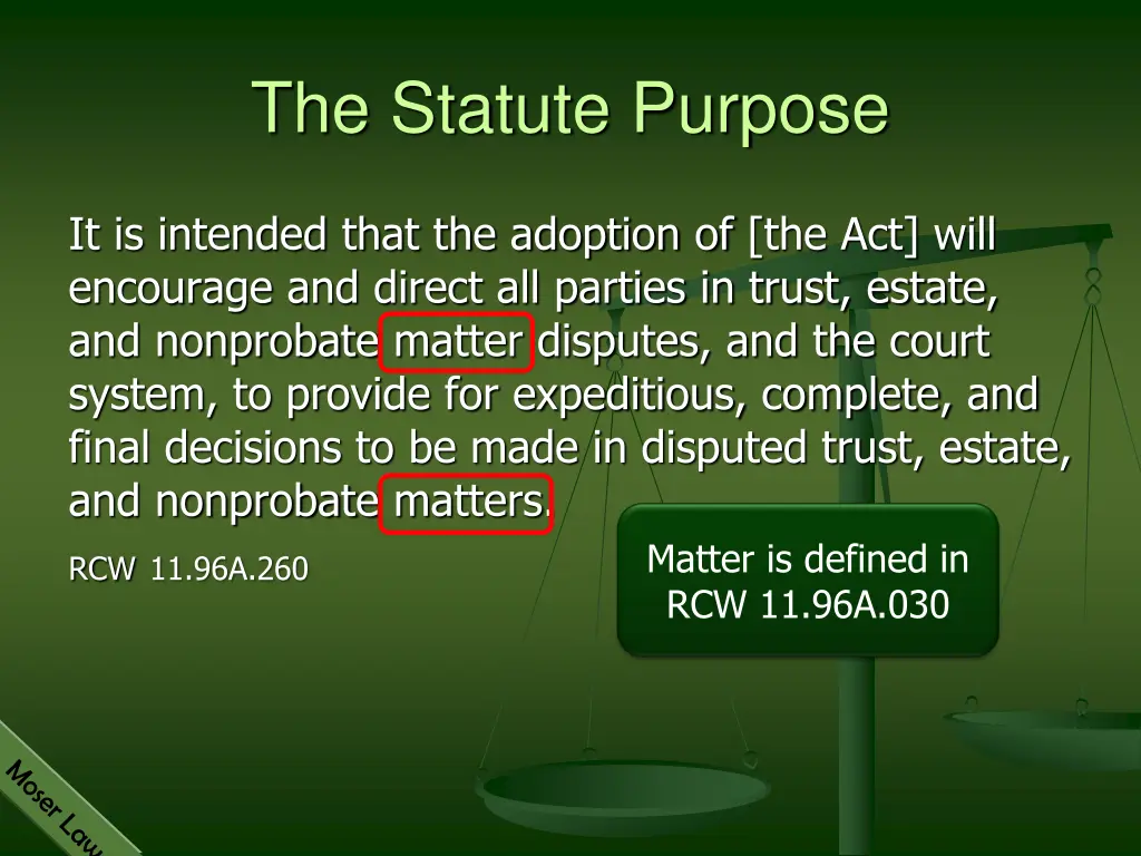 the statute purpose