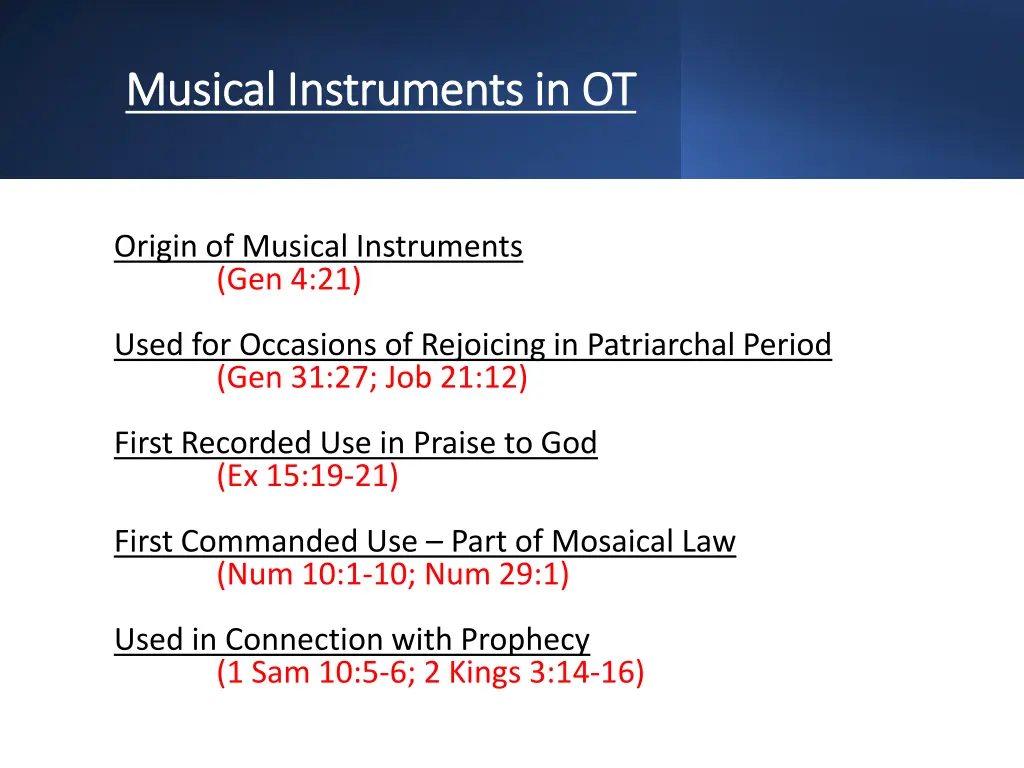 musical instruments in ot musical instruments