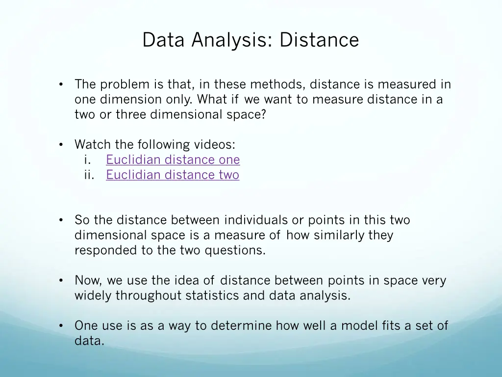 data analysis distance 2