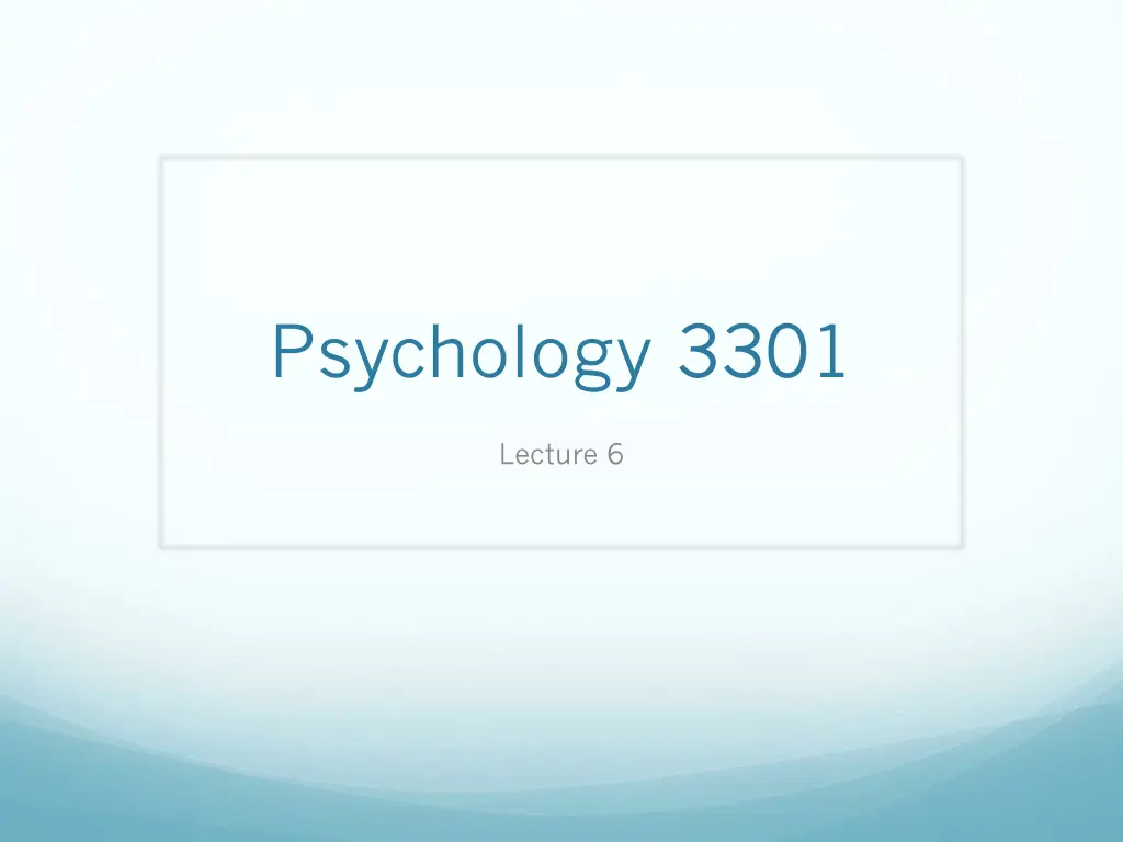 psychology 3301