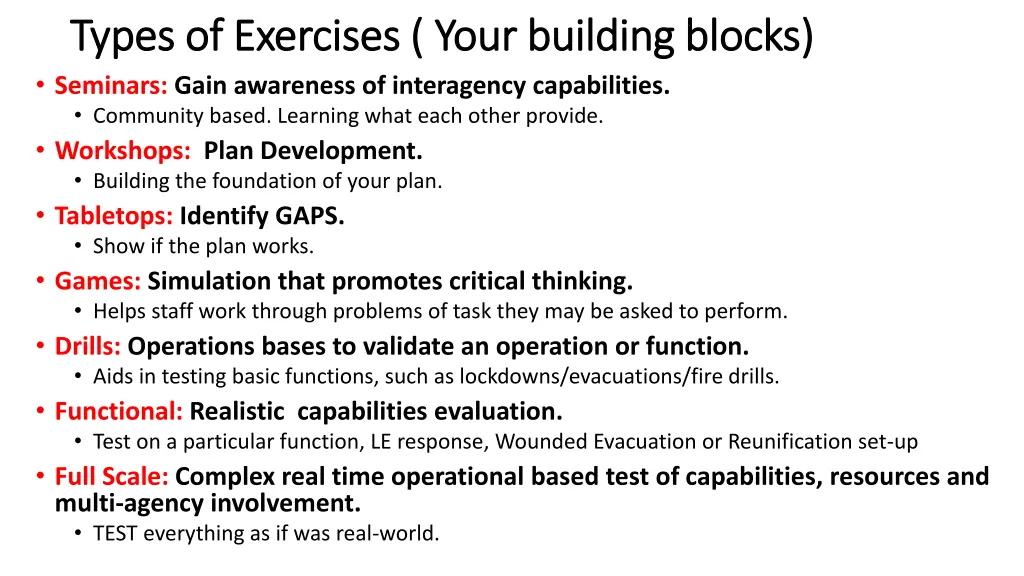 types of exercises your building blocks types