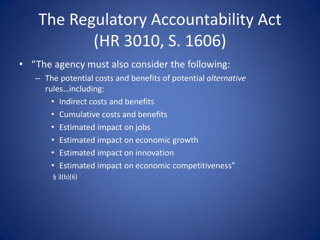 the regulatory accountability act hr 3010 s 1606 1