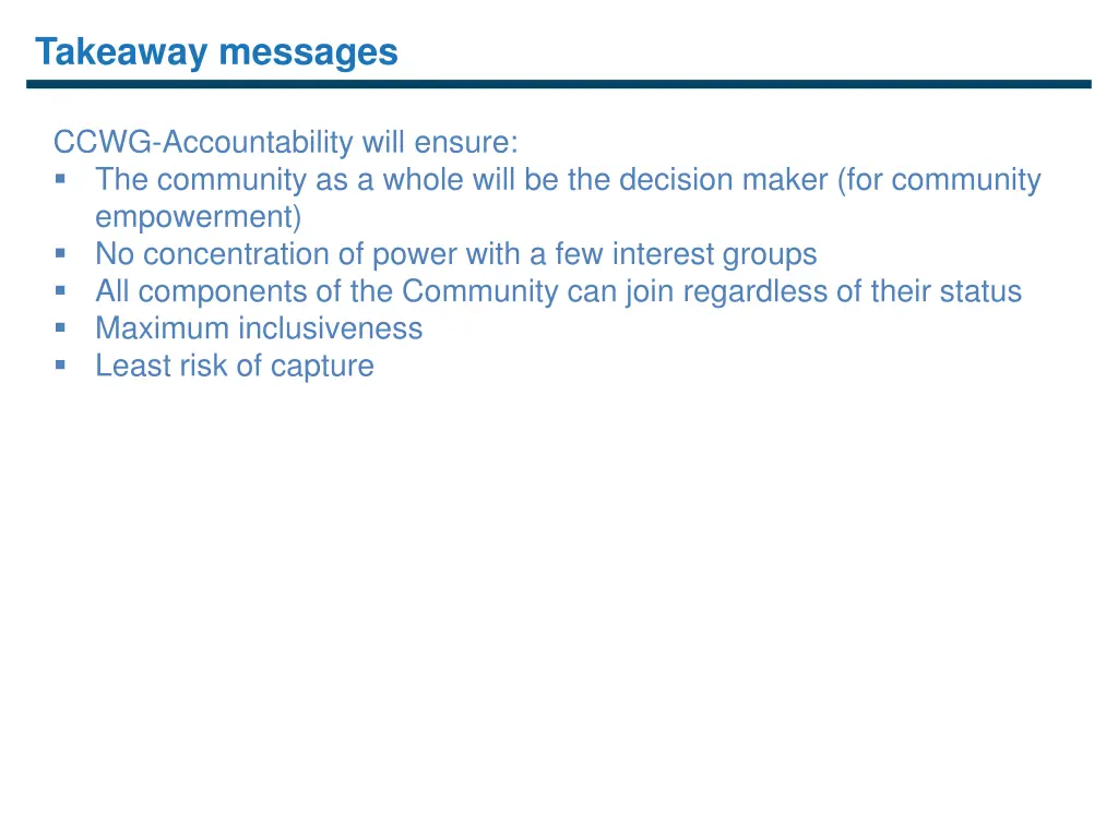 takeaway messages