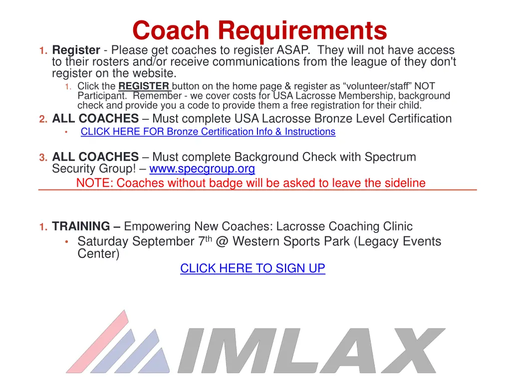 coach requirements