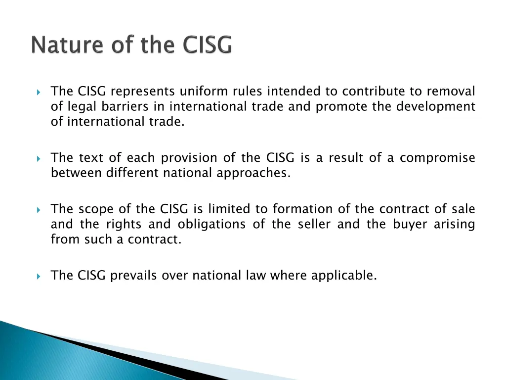 the cisg represents uniform rules intended