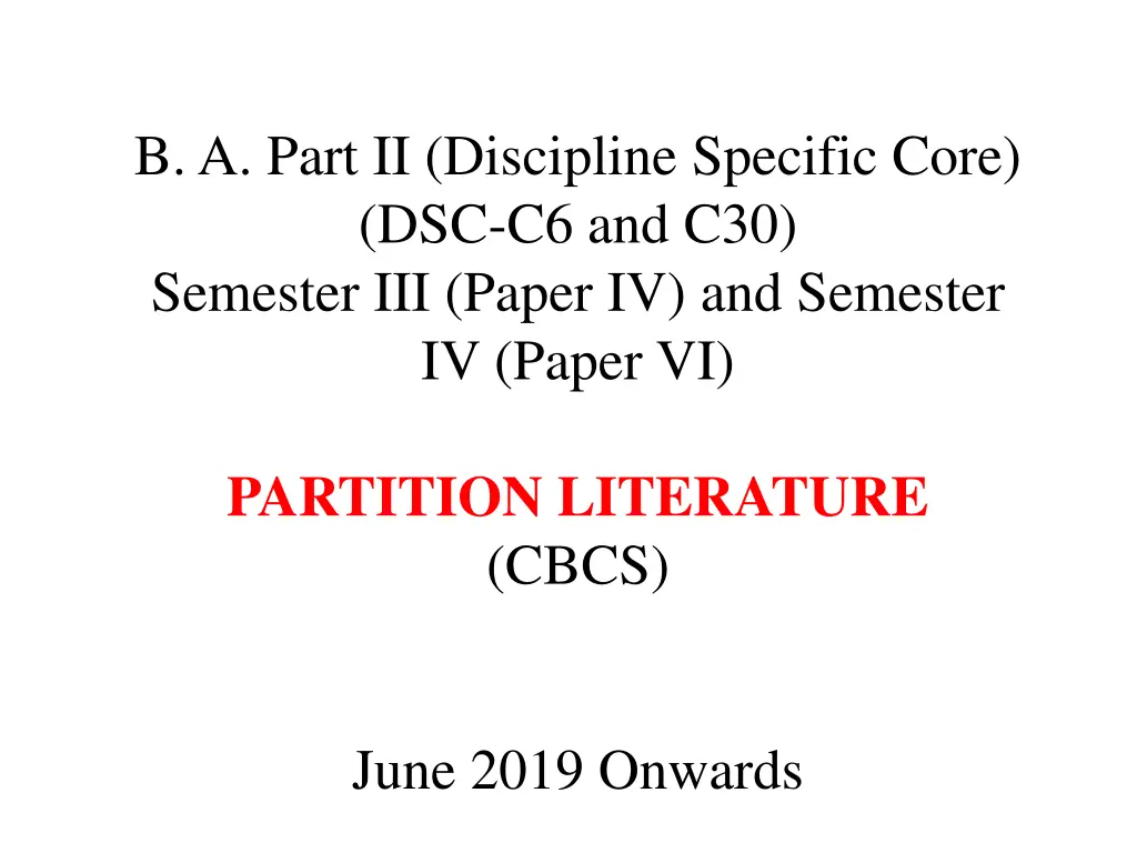 b a part ii discipline specific core