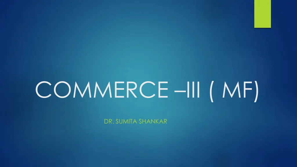 commerce iii mf