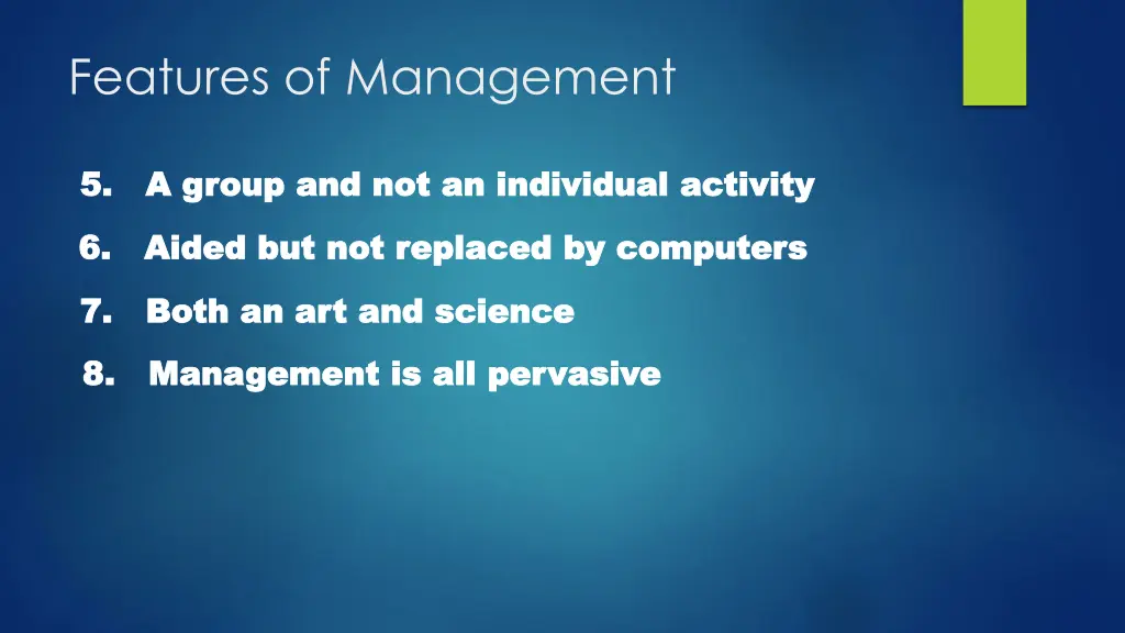 features of management 1