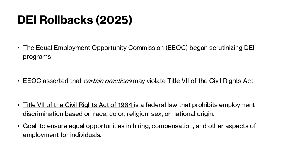 dei rollbacks 2025 3