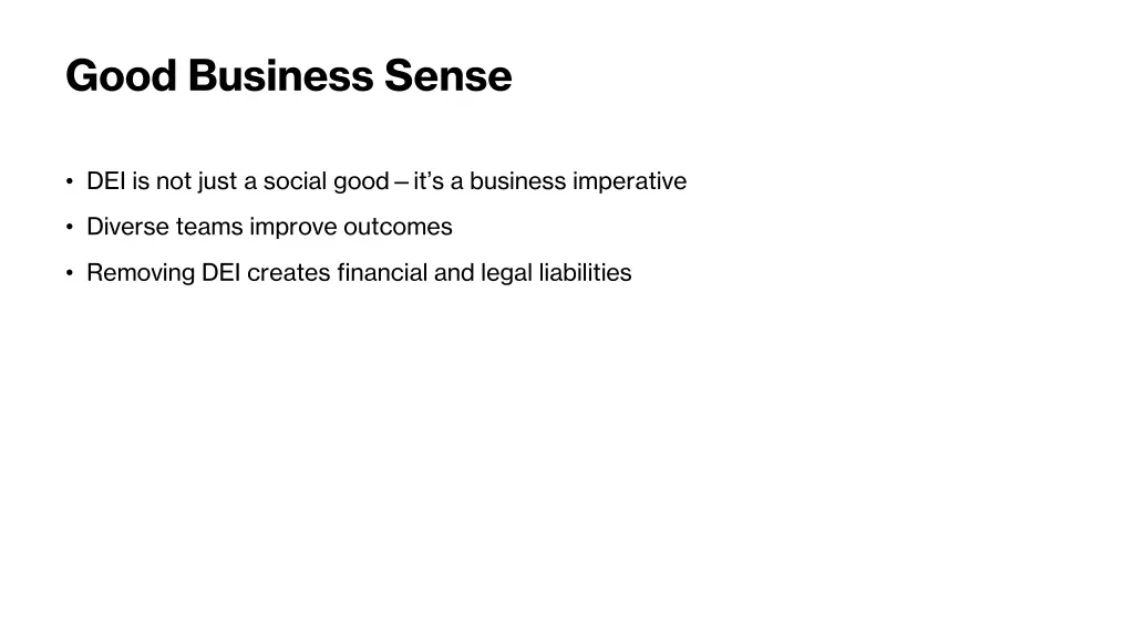 good business sense