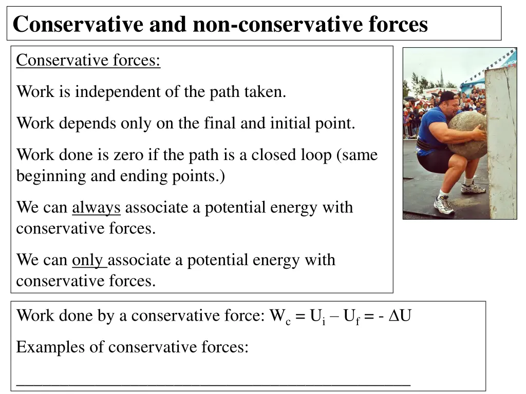conservative and non conservative forces
