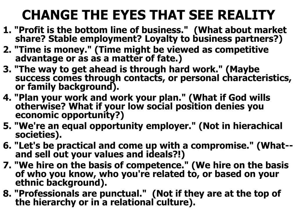 change the eyes that see reality 1 profit