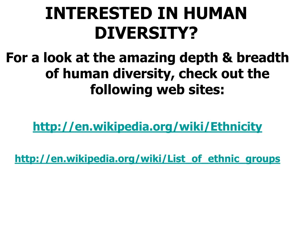 interested in human diversity for a look