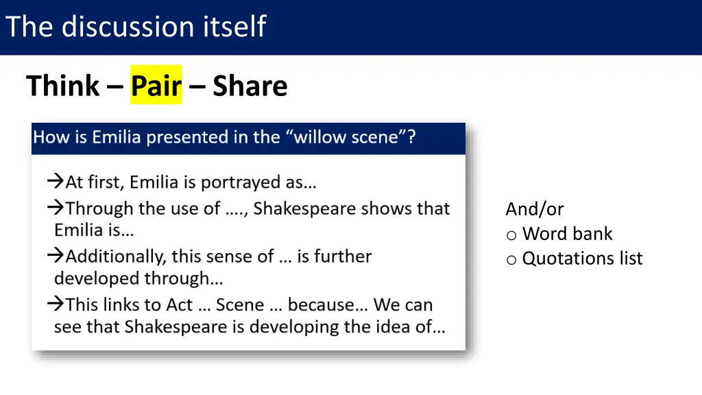 the discussion itself 2
