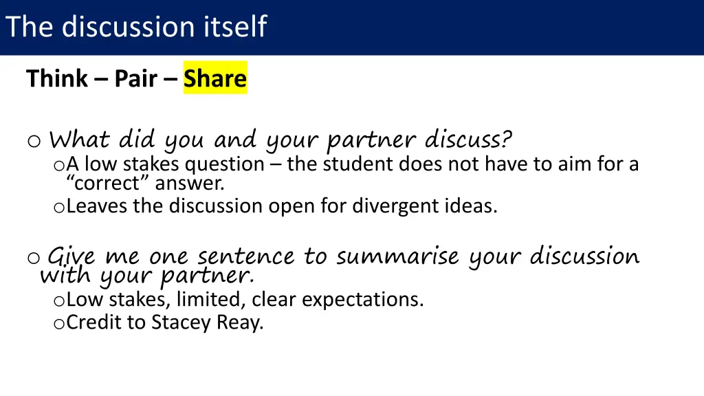 the discussion itself 3