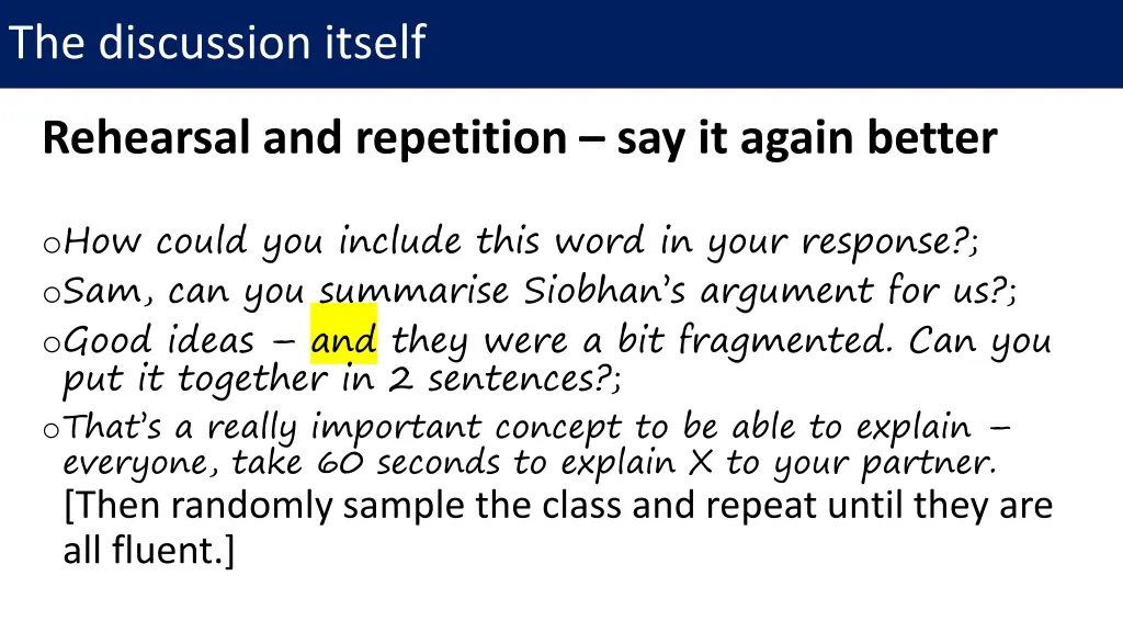 the discussion itself 4