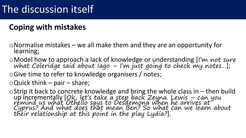 the discussion itself 5
