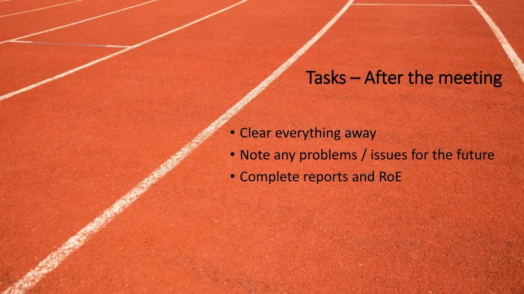 tasks tasks after the meeting after the meeting