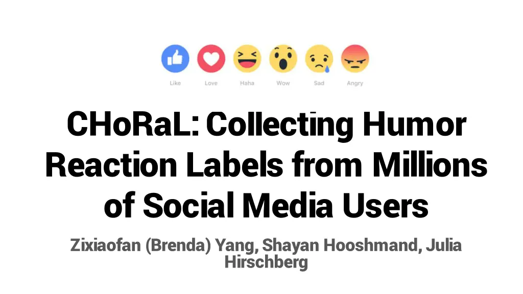 choral collecting humor reaction labels from