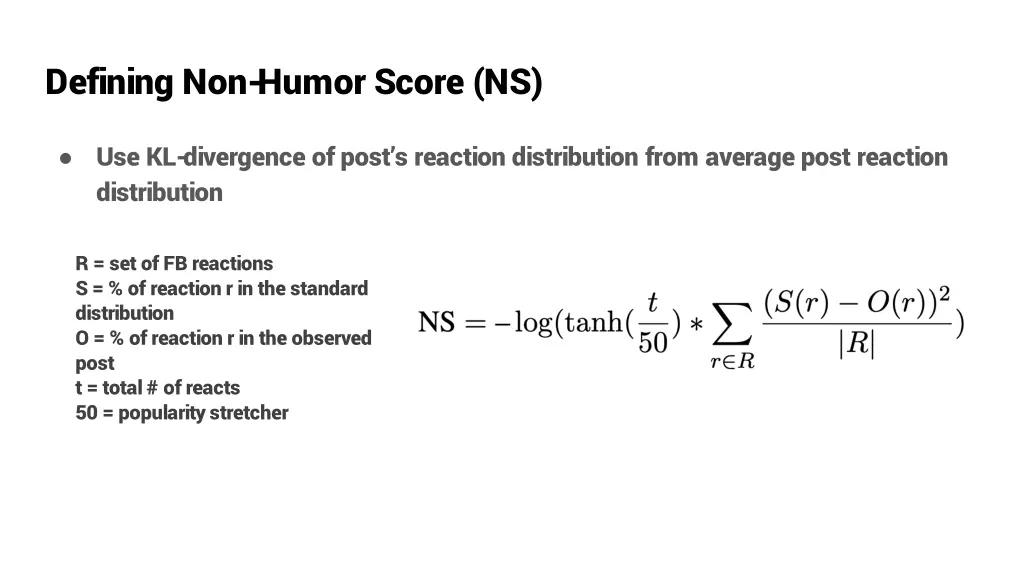 defining non humor score ns 1