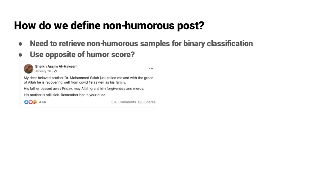 how do we define non humorous post 1