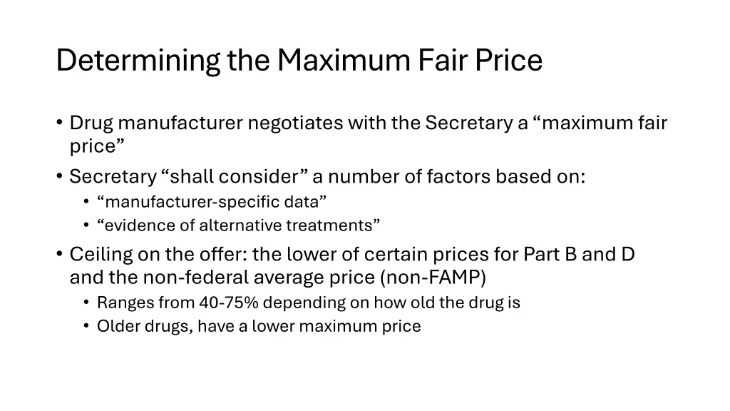 determining the maximum fair price