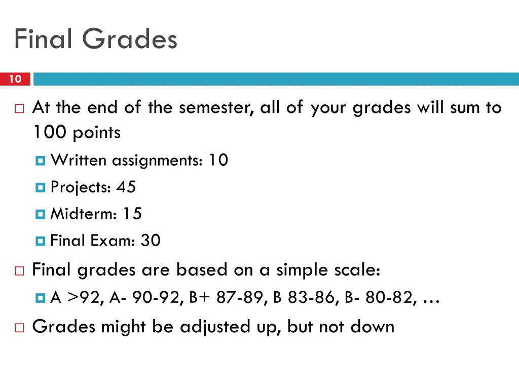 final grades
