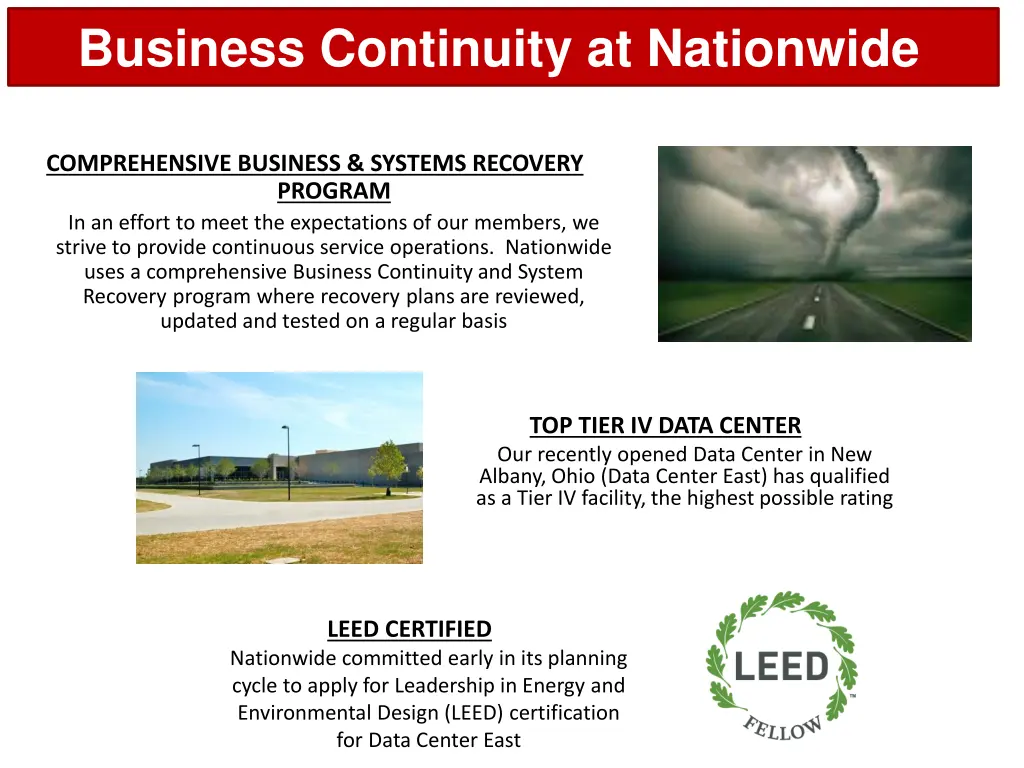 business continuity at nationwide