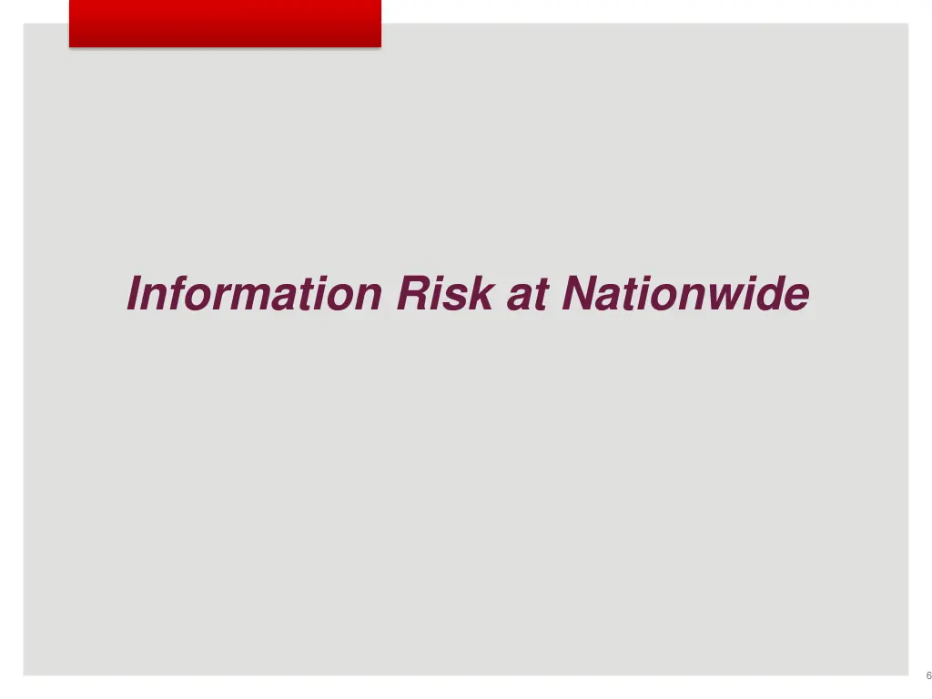 information risk at nationwide